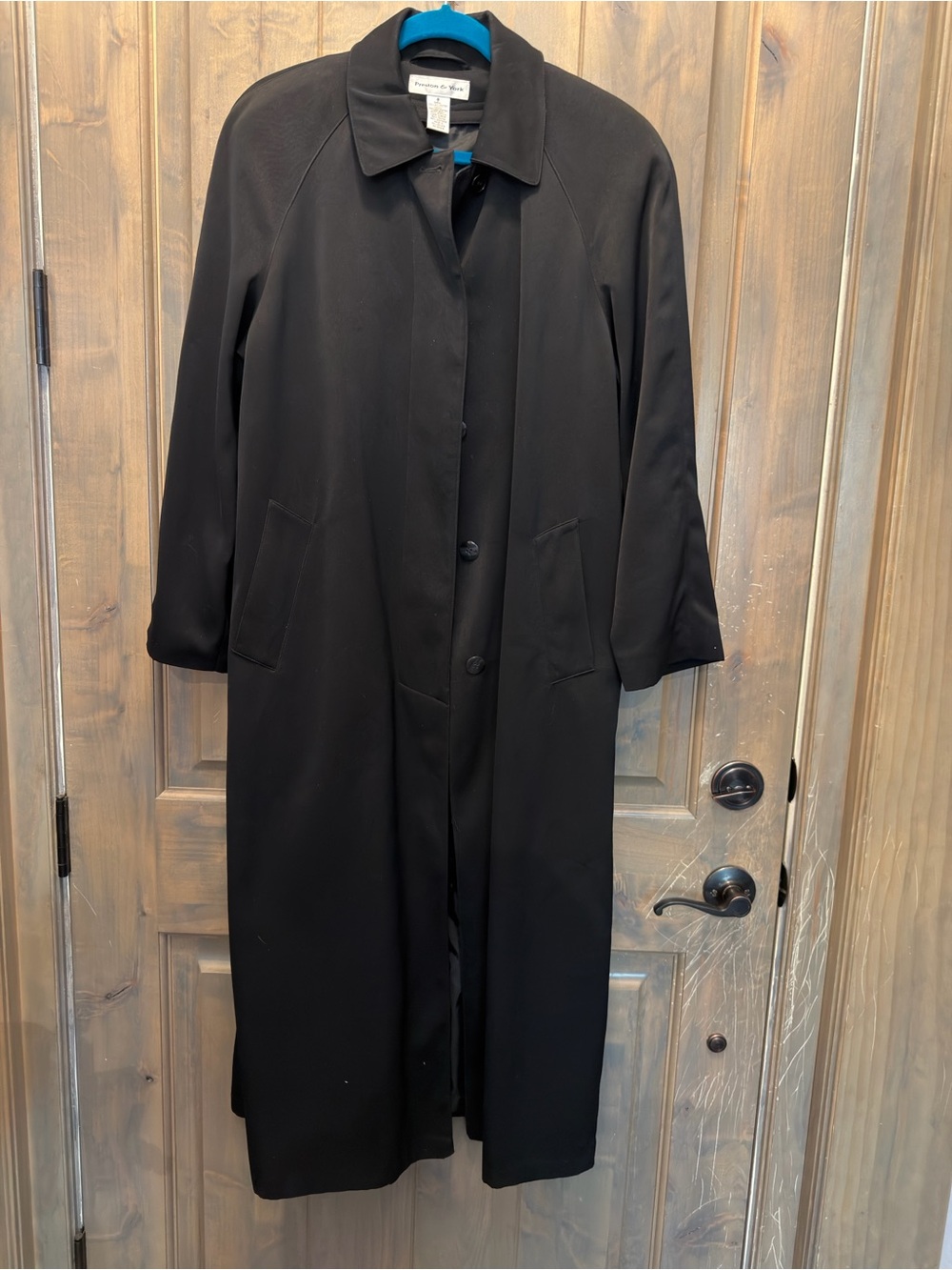 Preston & York Black Long Maxi Dress Coat. Women's Size 8